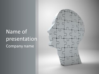 Focus Analyzing Head PowerPoint Template