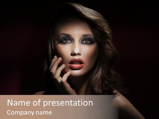 Female Elegant Smile PowerPoint Template