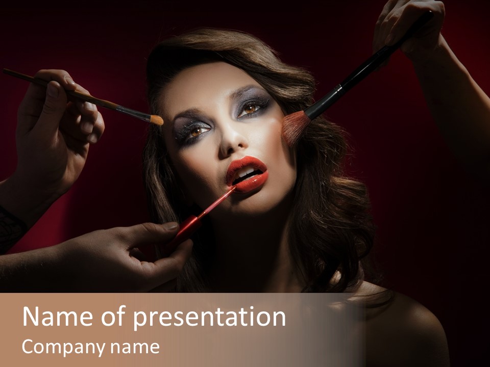 Set Rouge Makeup PowerPoint Template