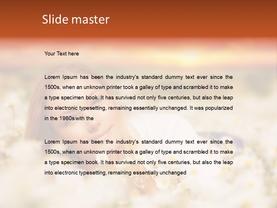 Laying In Grass Sunset Pretty PowerPoint Template