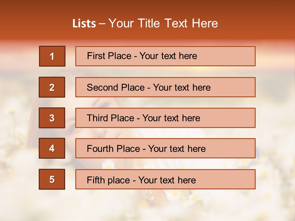 Laying In Grass Sunset Pretty PowerPoint Template