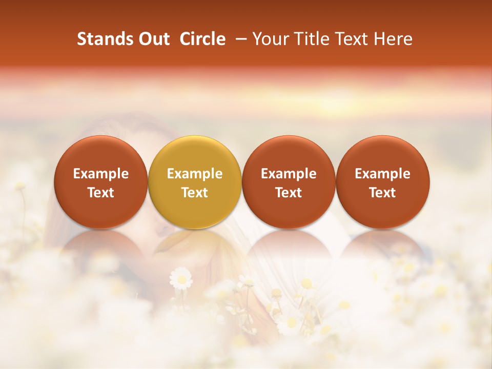 Laying In Grass Sunset Pretty PowerPoint Template