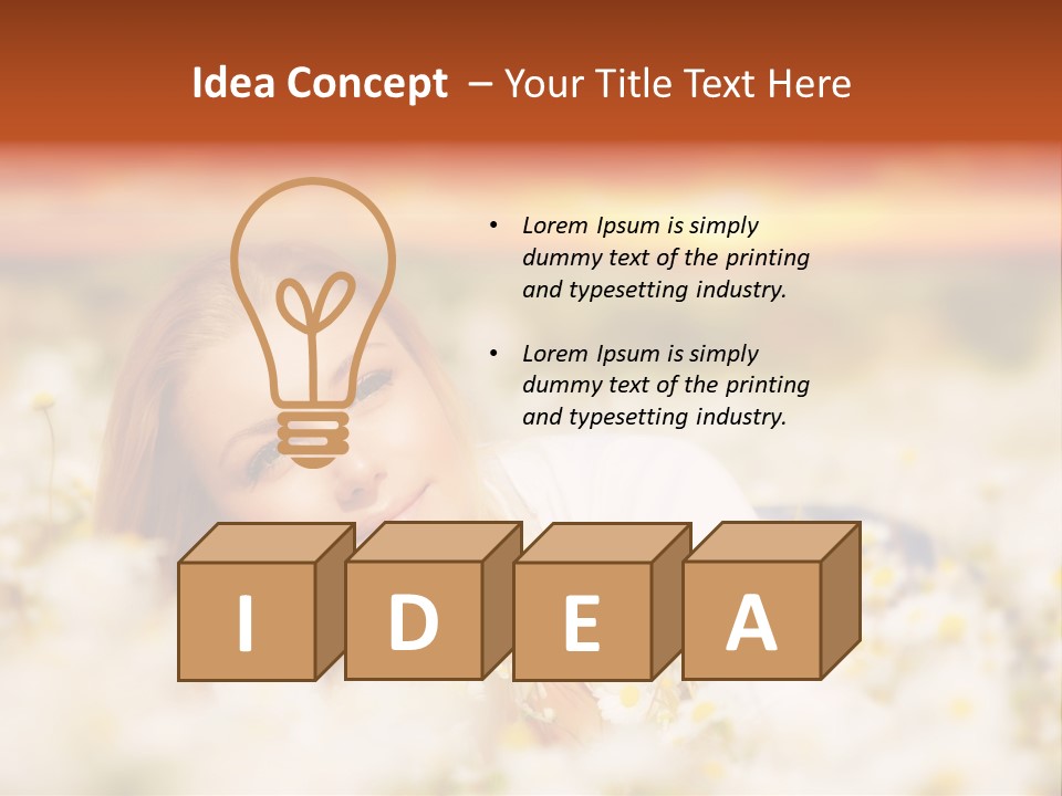 Laying In Grass Sunset Pretty PowerPoint Template