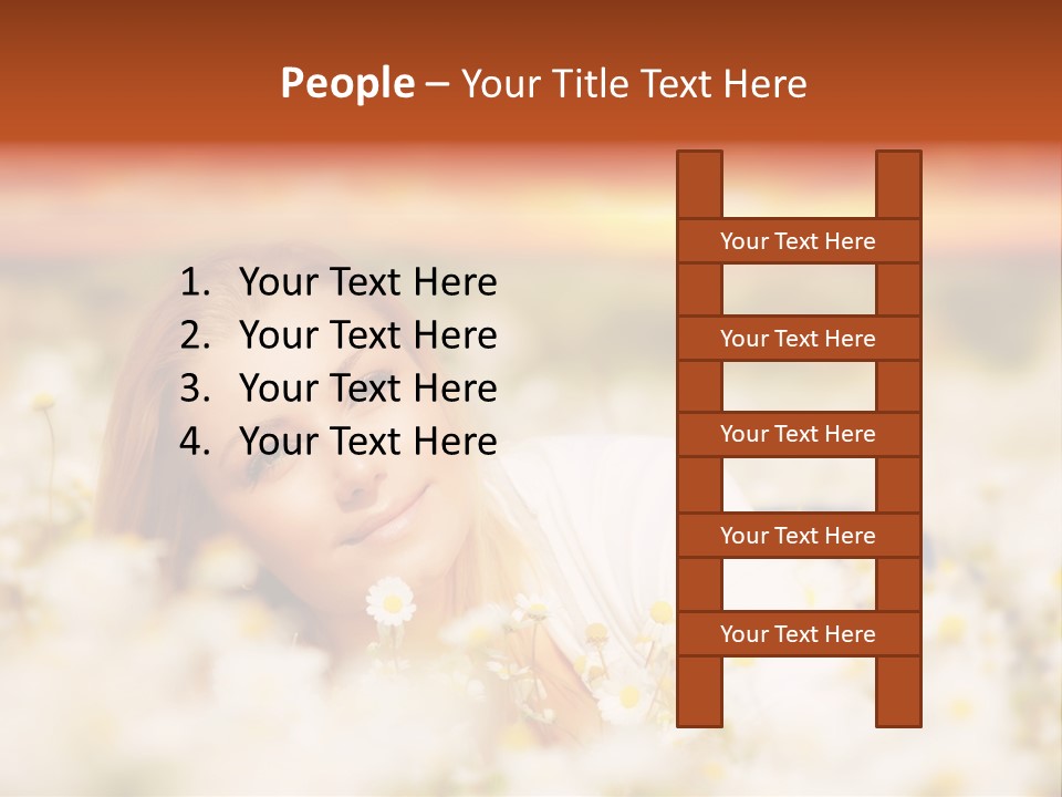 Laying In Grass Sunset Pretty PowerPoint Template