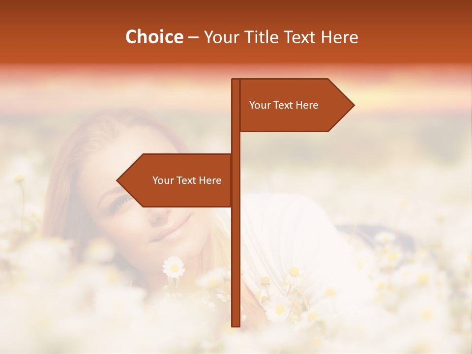 Laying In Grass Sunset Pretty PowerPoint Template