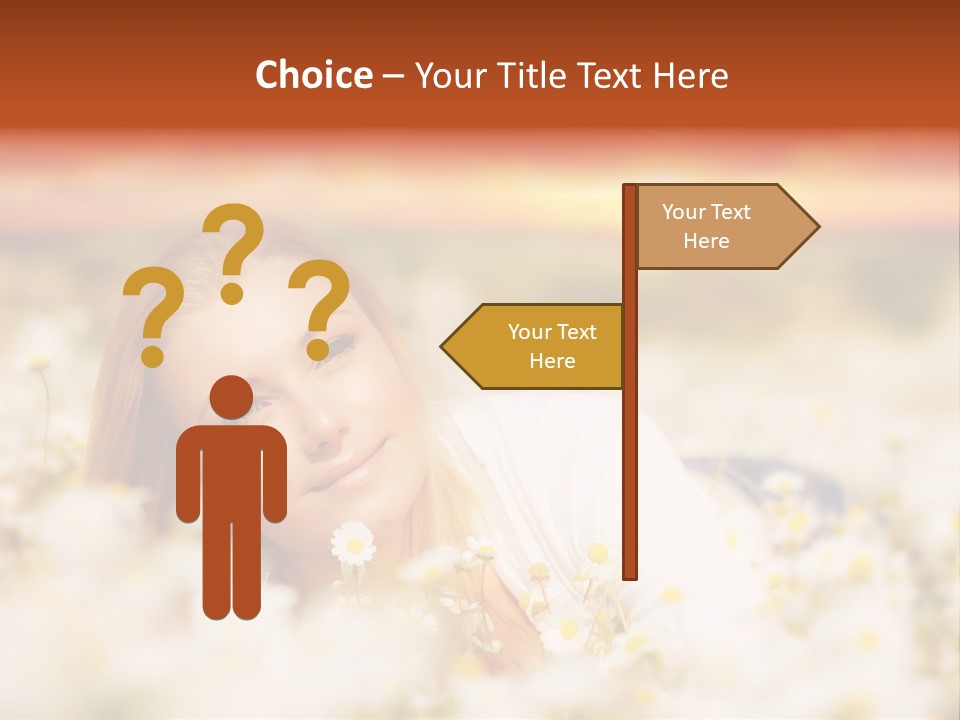 Laying In Grass Sunset Pretty PowerPoint Template