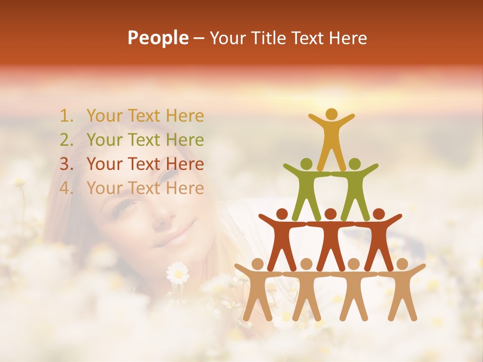 Laying In Grass Sunset Pretty PowerPoint Template