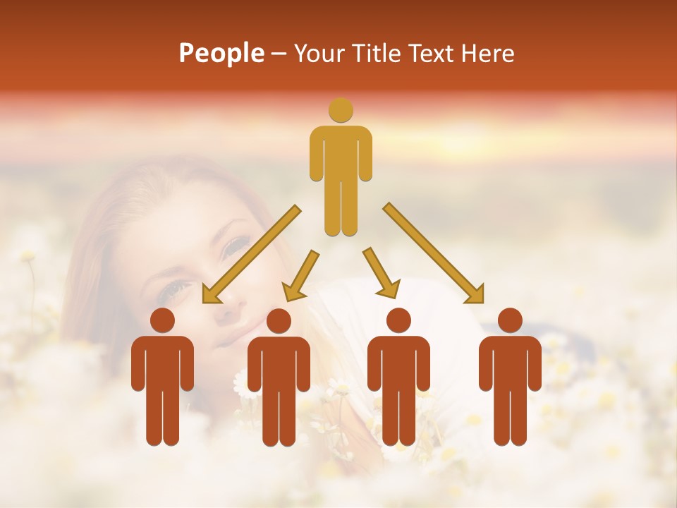 Laying In Grass Sunset Pretty PowerPoint Template