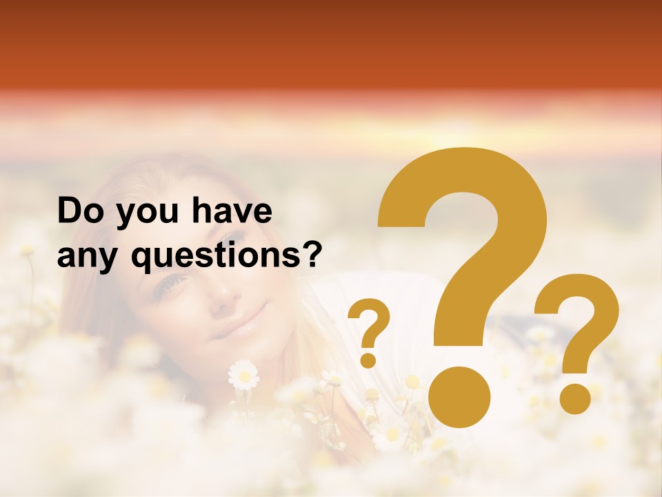 Laying In Grass Sunset Pretty PowerPoint Template