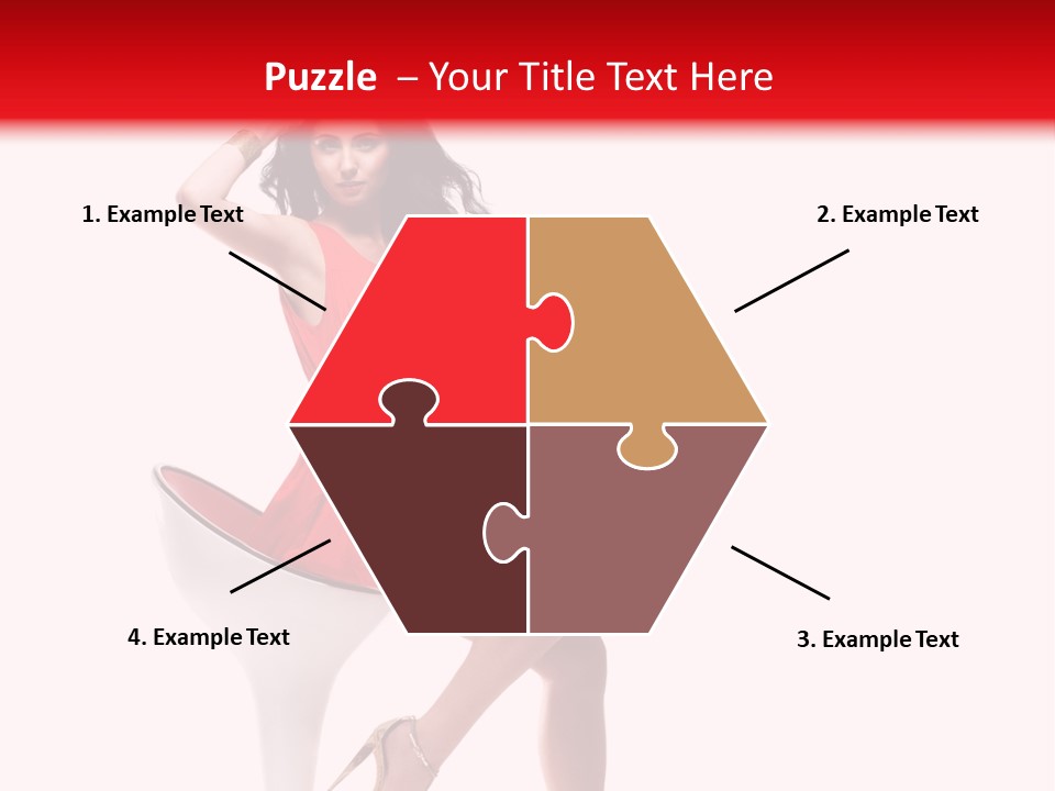 Attractive Sensual Brunette PowerPoint Template