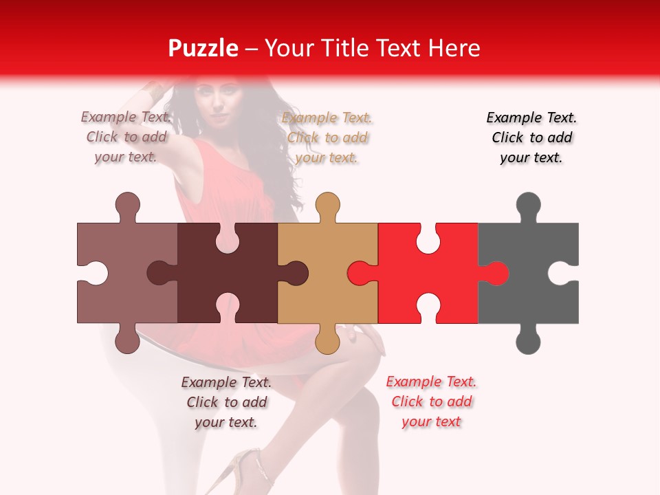 Attractive Sensual Brunette PowerPoint Template