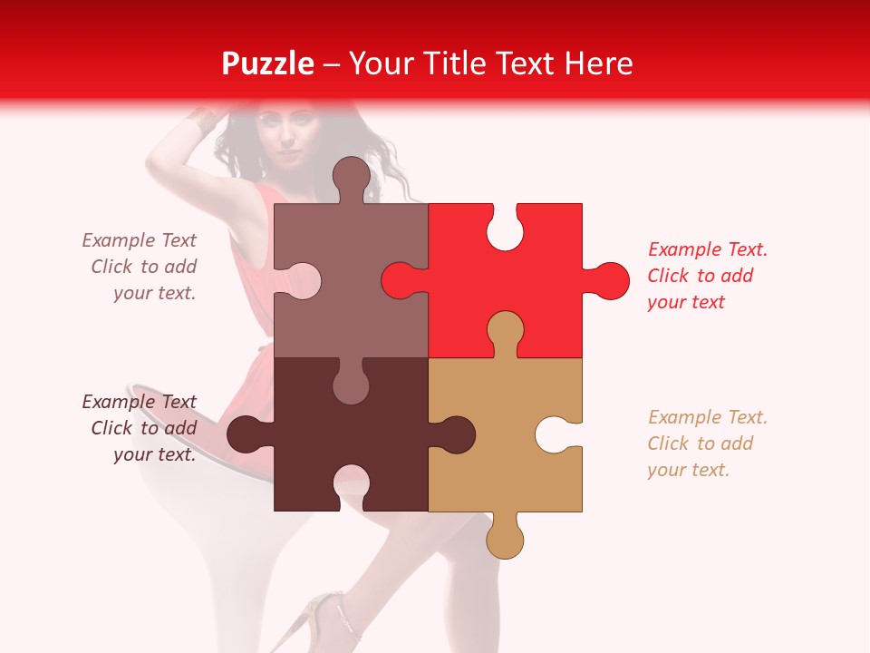 Attractive Sensual Brunette PowerPoint Template