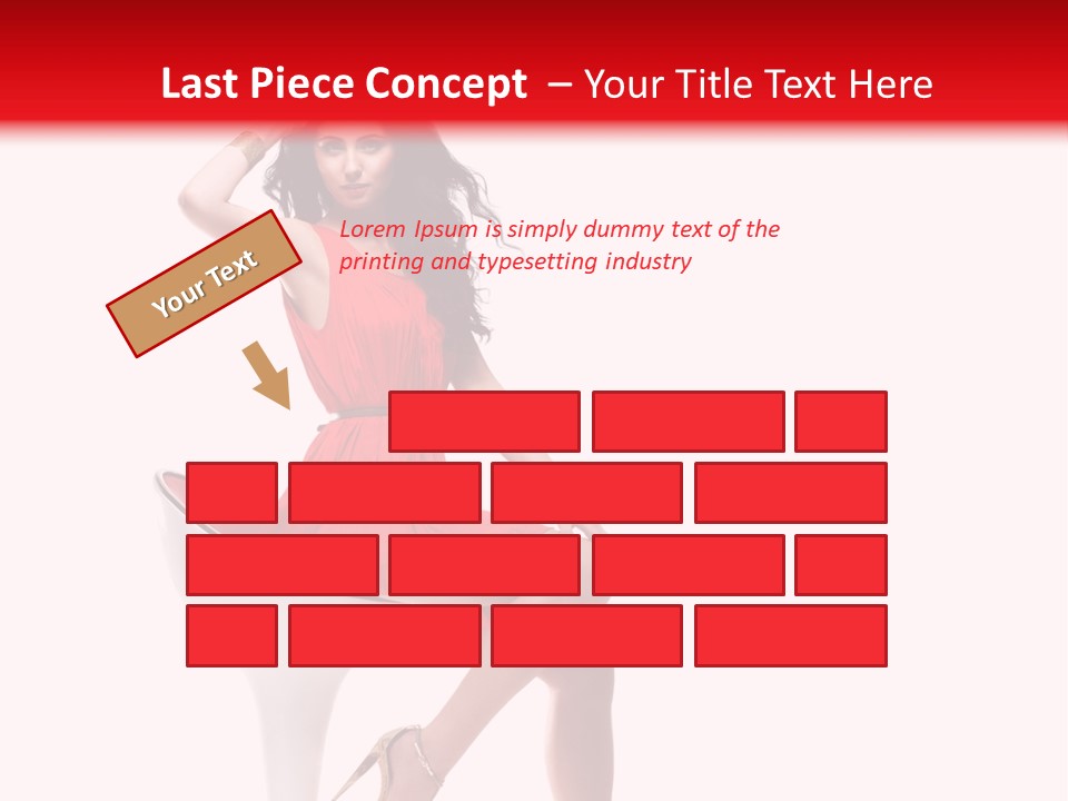 Attractive Sensual Brunette PowerPoint Template
