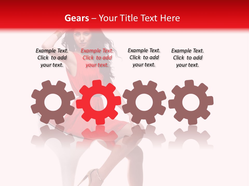 Attractive Sensual Brunette PowerPoint Template