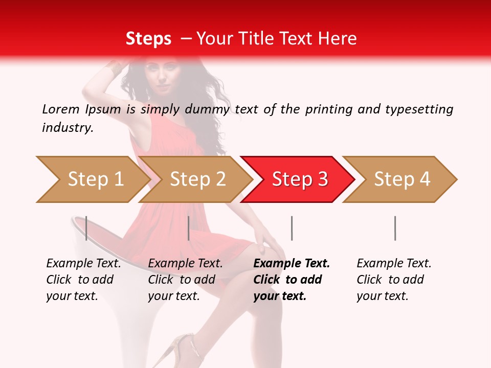 Attractive Sensual Brunette PowerPoint Template