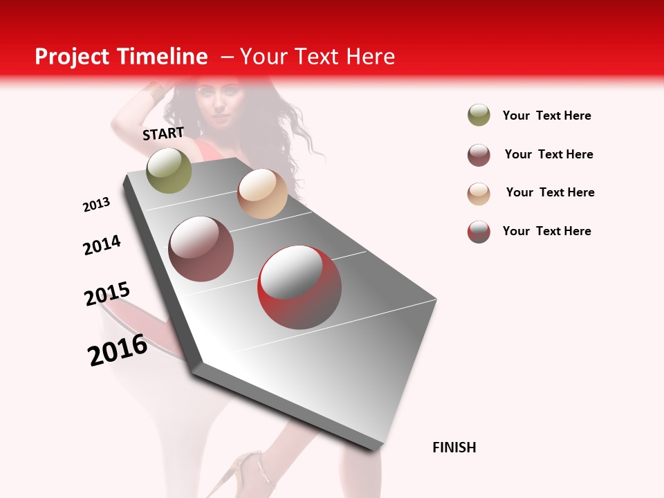 Attractive Sensual Brunette PowerPoint Template