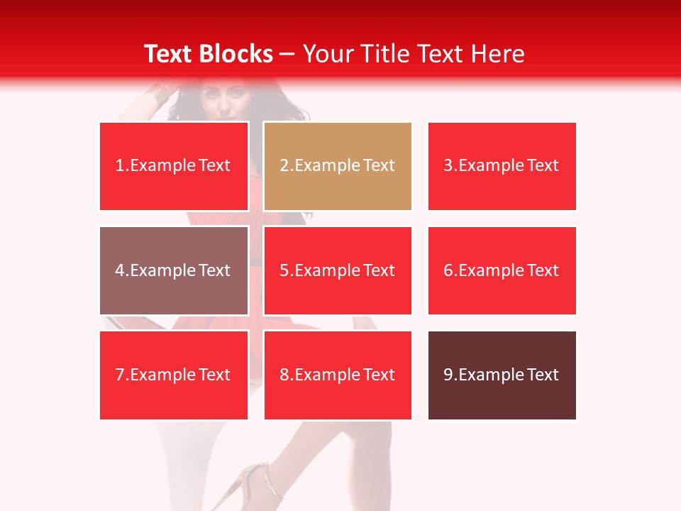 Attractive Sensual Brunette PowerPoint Template