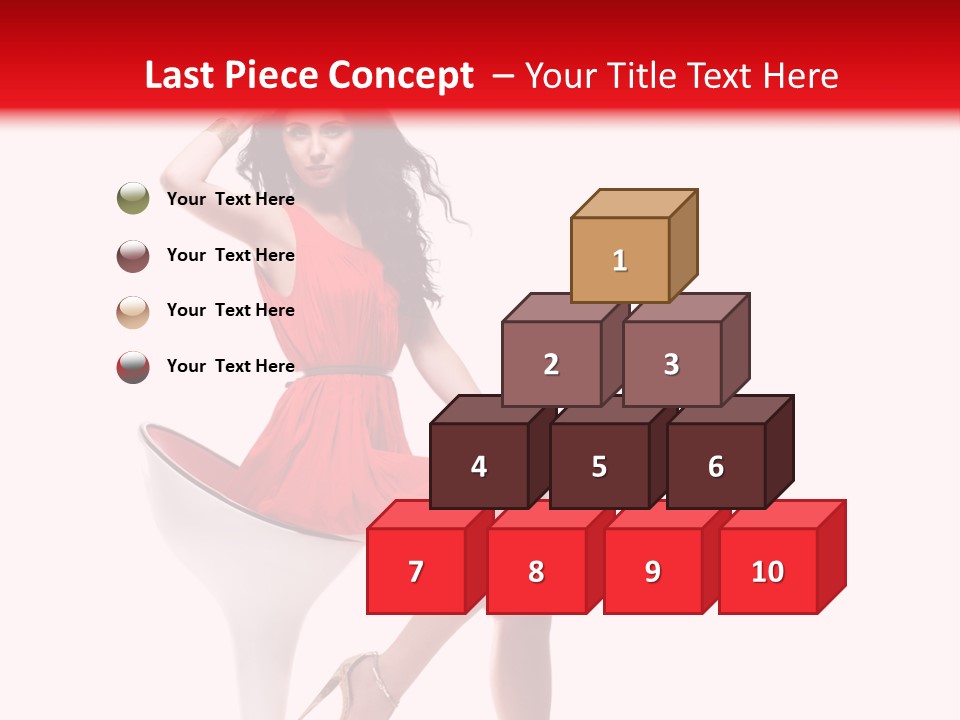 Attractive Sensual Brunette PowerPoint Template