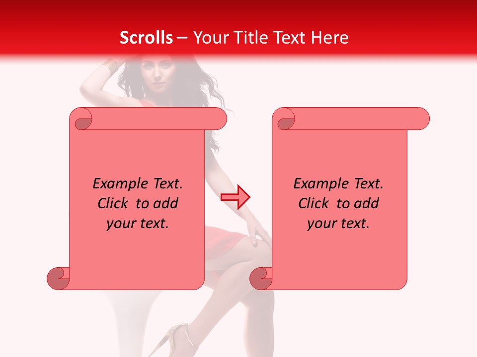 Attractive Sensual Brunette PowerPoint Template