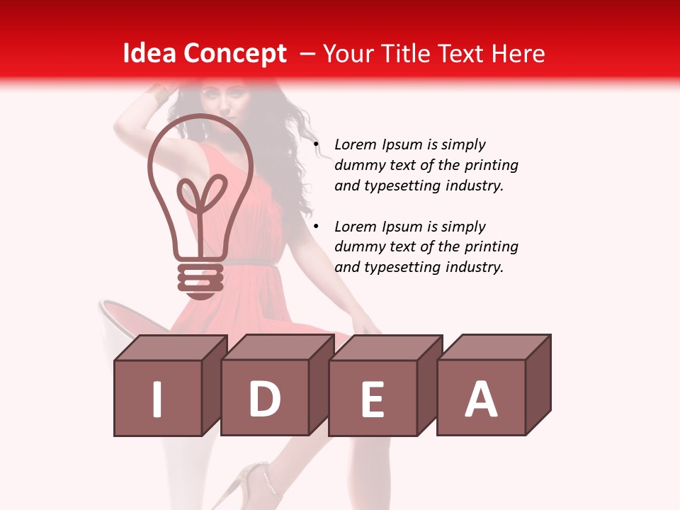 Attractive Sensual Brunette PowerPoint Template