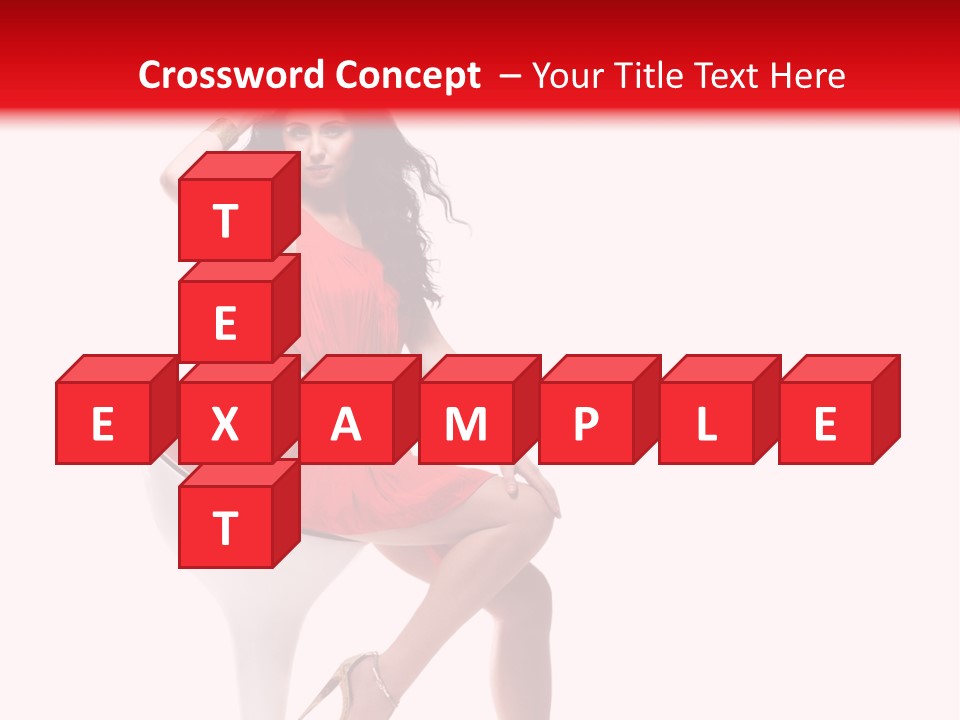 Attractive Sensual Brunette PowerPoint Template