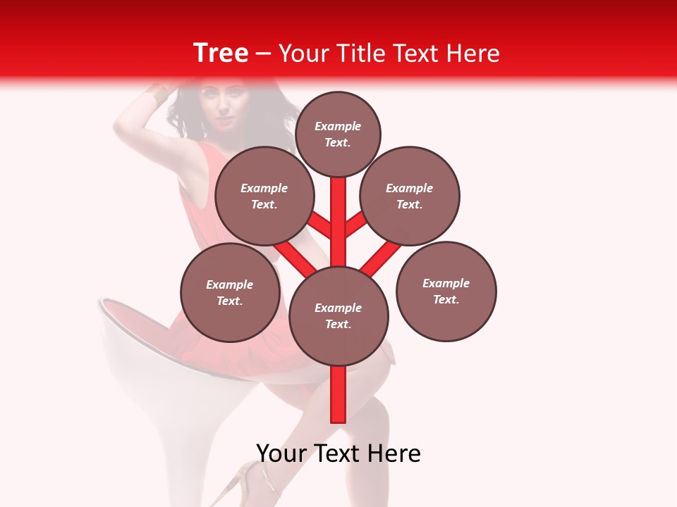 Attractive Sensual Brunette PowerPoint Template