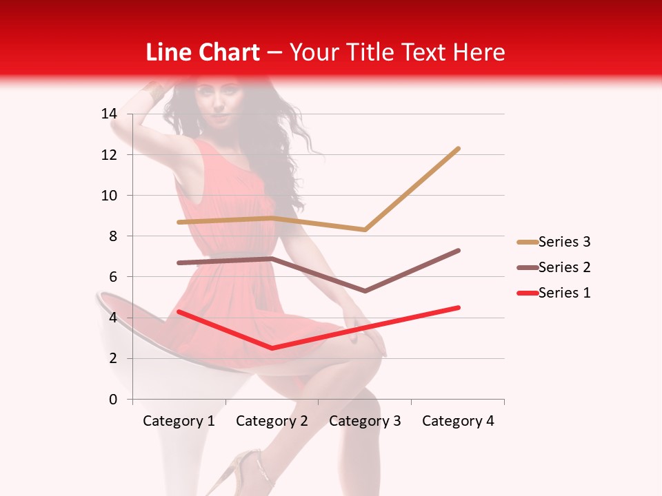 Attractive Sensual Brunette PowerPoint Template