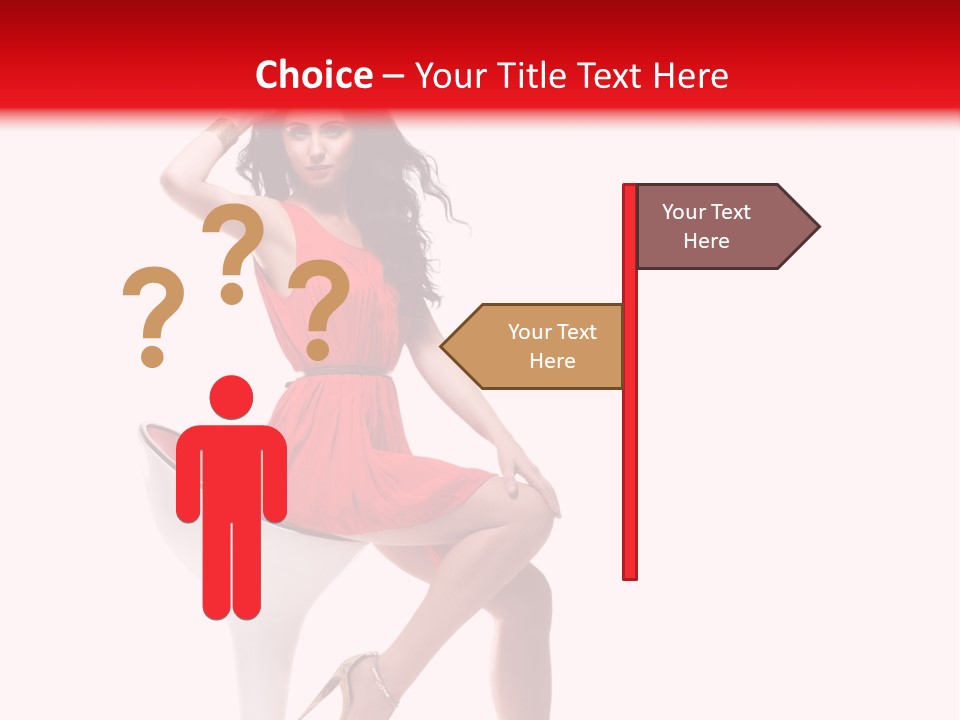 Attractive Sensual Brunette PowerPoint Template