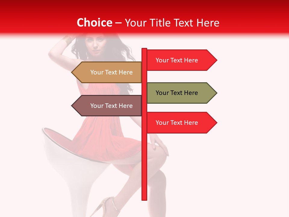 Attractive Sensual Brunette PowerPoint Template