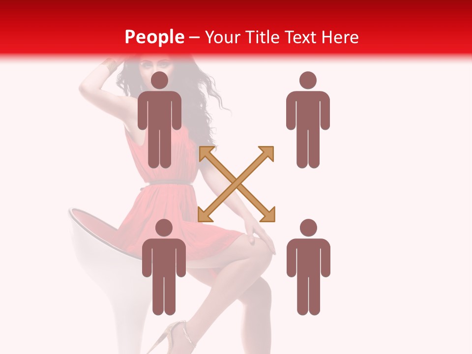 Attractive Sensual Brunette PowerPoint Template