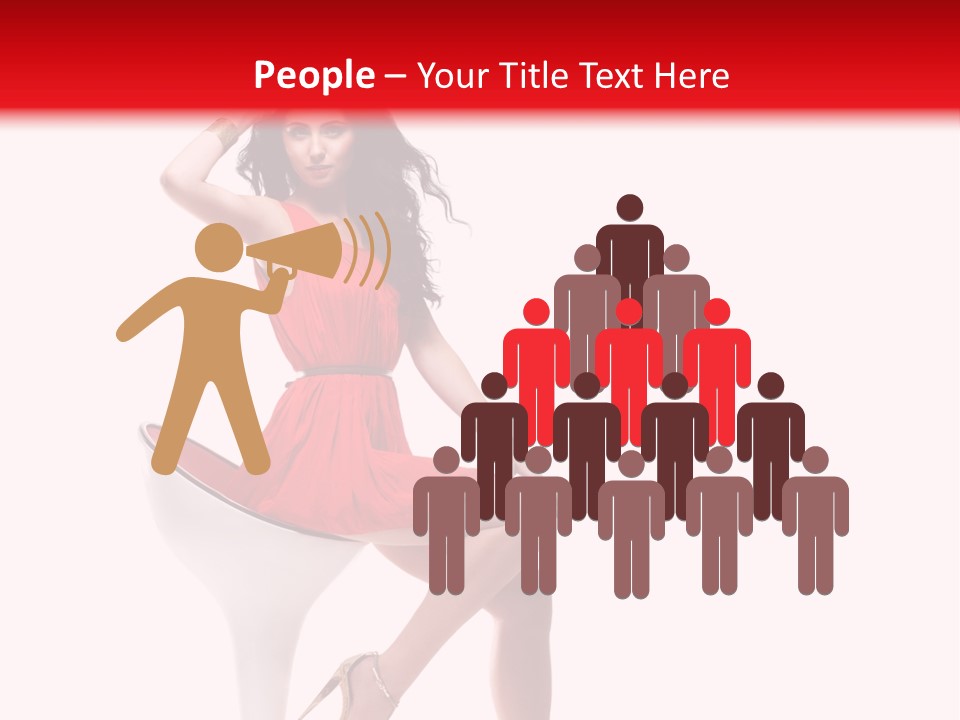 Attractive Sensual Brunette PowerPoint Template