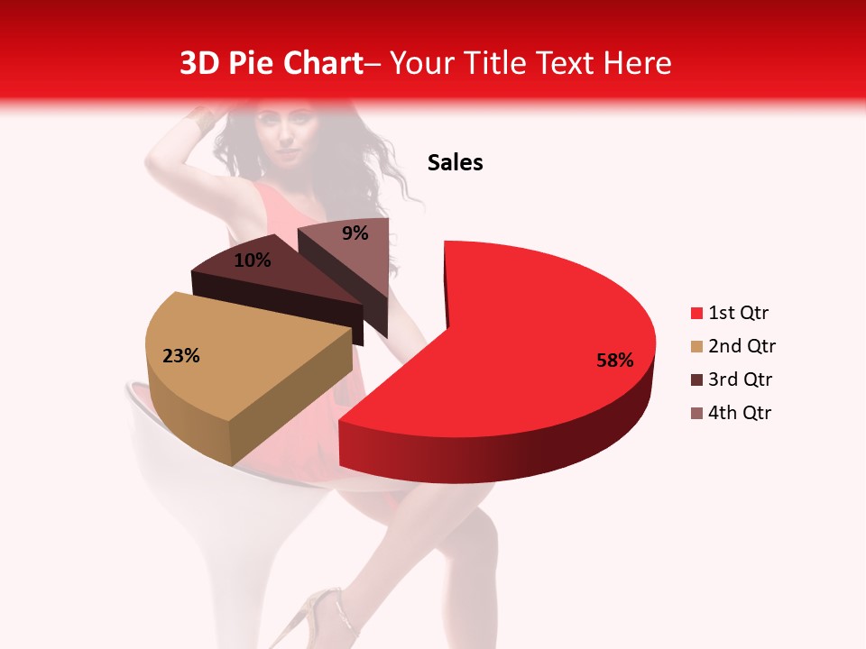 Attractive Sensual Brunette PowerPoint Template