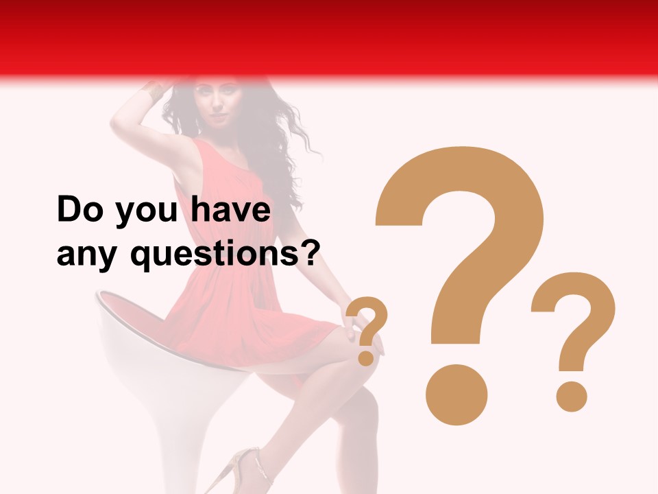 Attractive Sensual Brunette PowerPoint Template