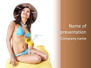 White Ocean Cocktail PowerPoint Template