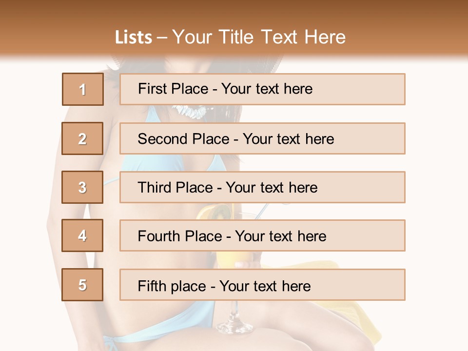 White Ocean Cocktail PowerPoint Template