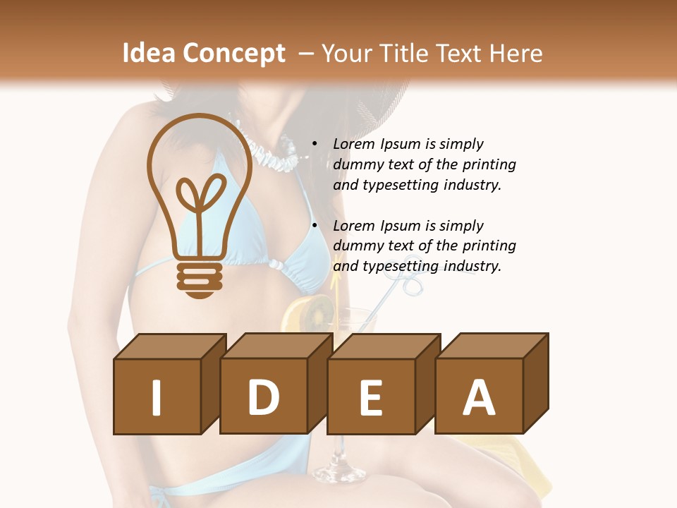 White Ocean Cocktail PowerPoint Template