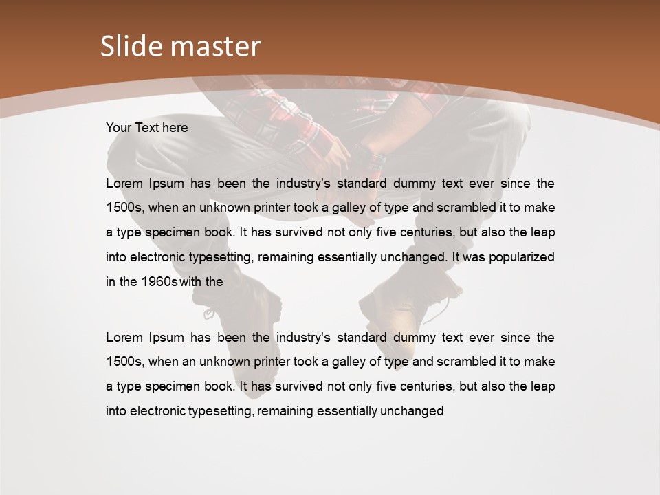 Fly Male Stretching PowerPoint Template