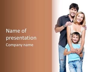 Horizontal Happy Togetherness PowerPoint Template