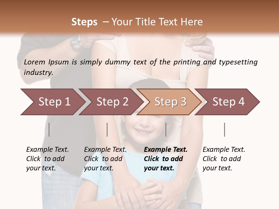 Horizontal Happy Togetherness PowerPoint Template