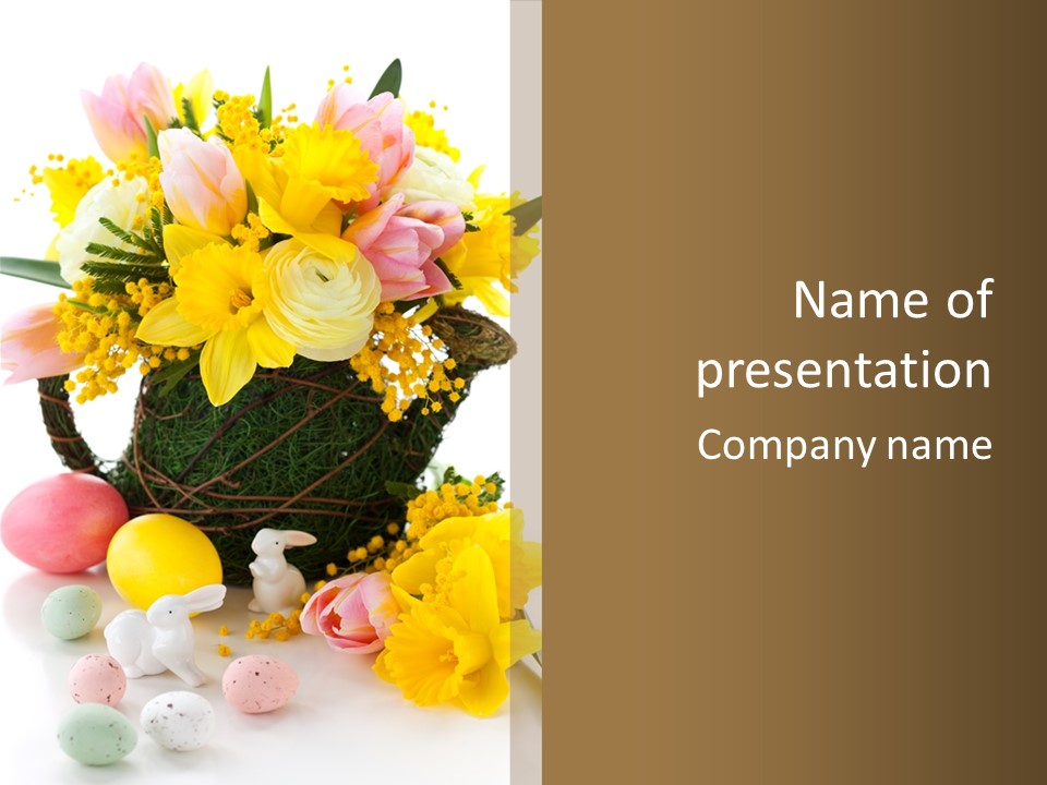 Arrangement Pink Egg PowerPoint Template