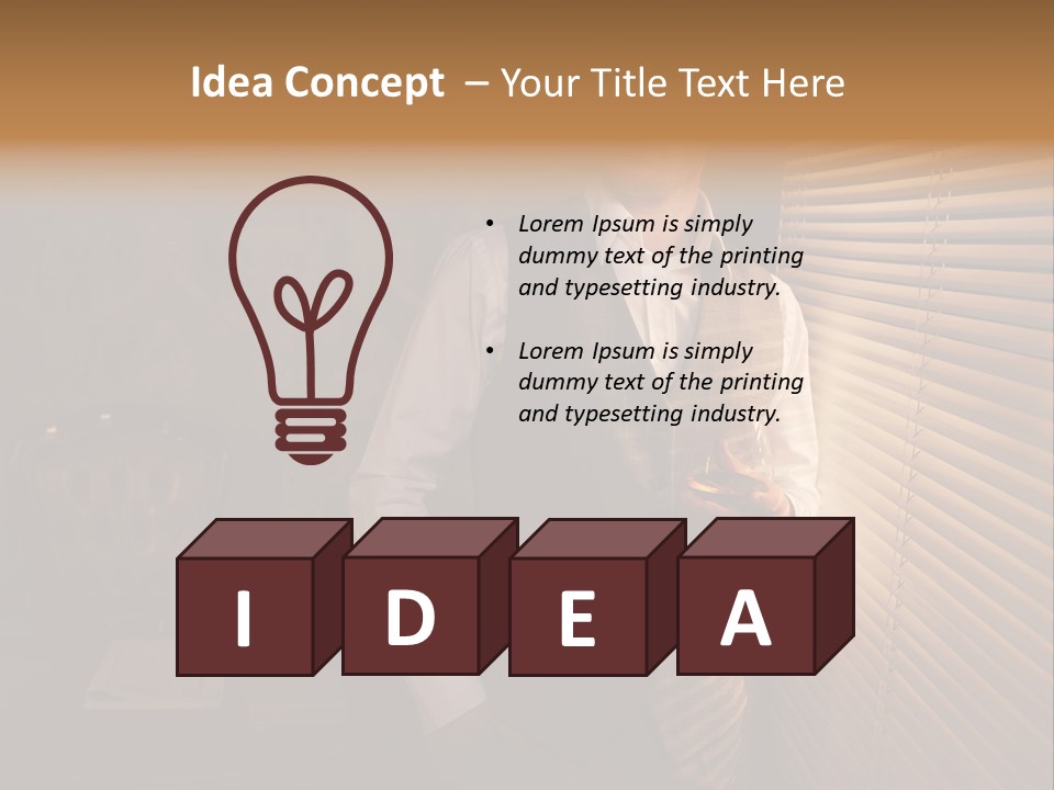 Copy Space Window Brunette PowerPoint Template