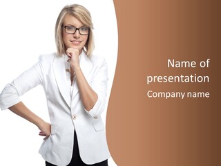 Business Person Toothy Smile PowerPoint Template