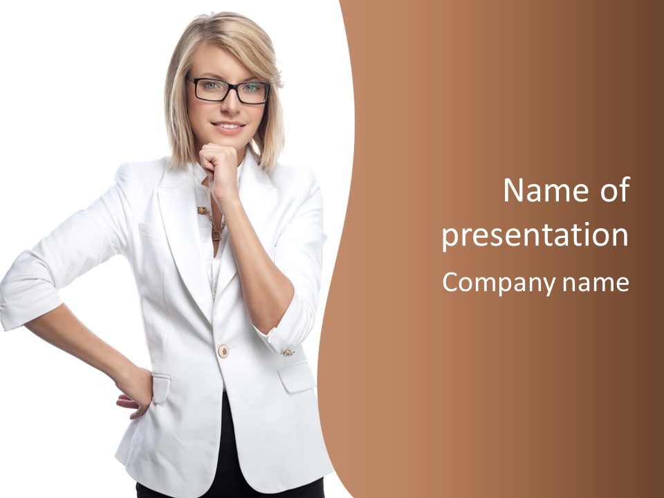 Business Person Toothy Smile PowerPoint Template