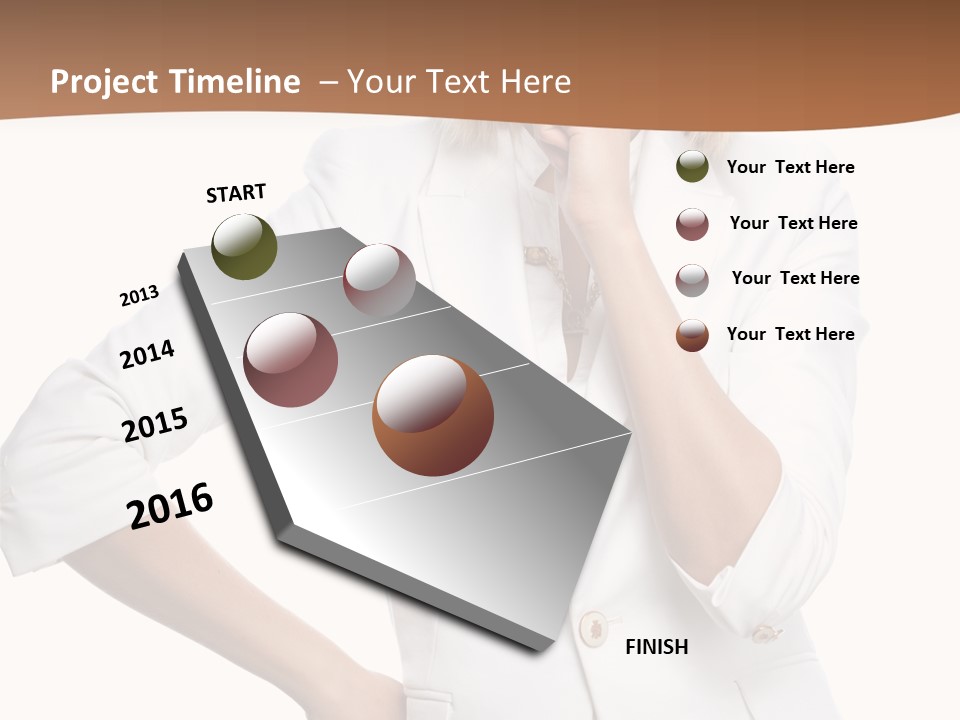 Business Person Toothy Smile PowerPoint Template