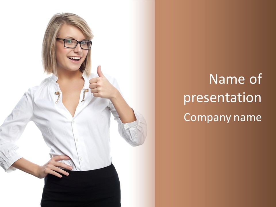 Businessperson Model Hands PowerPoint Template