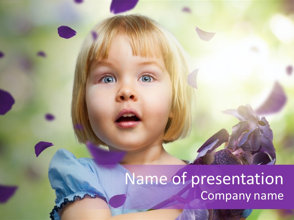 Female Laughing Color PowerPoint Template