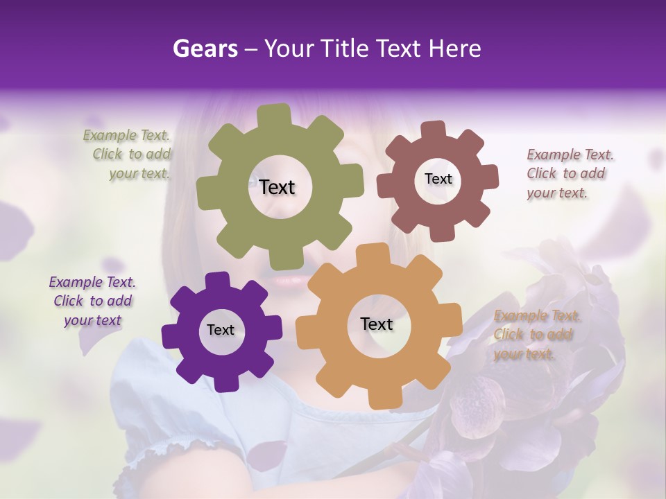 Female Laughing Color PowerPoint Template