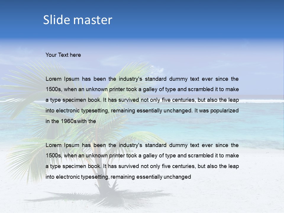 Clouds Palm Paradise PowerPoint Template