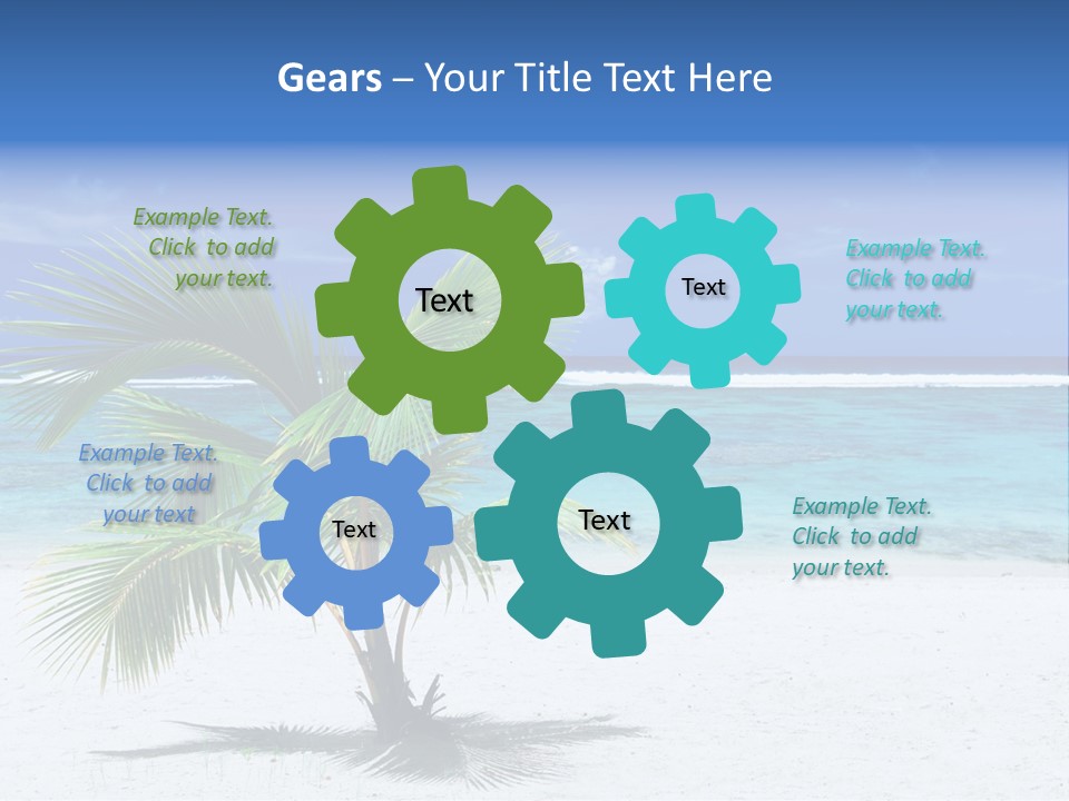 Clouds Palm Paradise PowerPoint Template