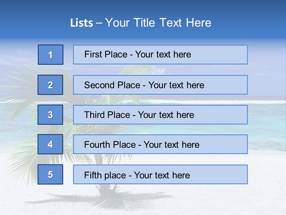 Clouds Palm Paradise PowerPoint Template